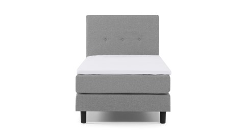Boxspring Invito vlak met gestoffeerd matras, lichtgrijs