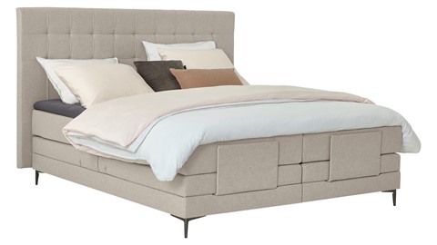 Boxspring Jade verstelbaar met gestoffeerd matras, khaki