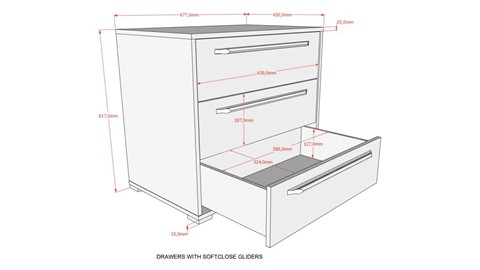 Commode Sam met 3 laden, eik