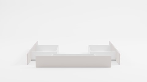 3 opbergladen bed Fresh hoogte 50 cm, wit