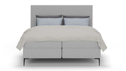 Boxspring Emerald - Linen touch, light grey