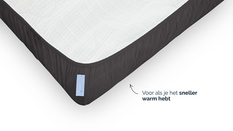 Hoeslaken B Bright Percale topper, antraciet