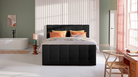 Boxspring Unik Varje vlak met Vildar Royal matras, black