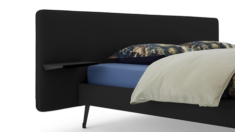 Bed Bädd Forma met Bossflex 400 vlak en gestoffeerd matras, etna black