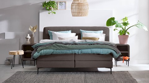 Boxspring Quartz vlak met gestoffeerd matras, rpes 92