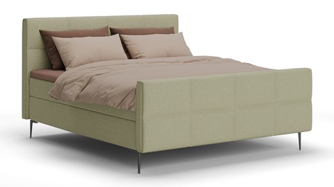 Boxspring Crystal soft touch met gestoffeerd matras, pistachio