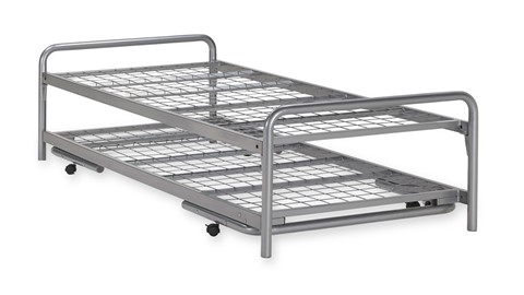 Bed & onderschuifBed Doppia, zilver