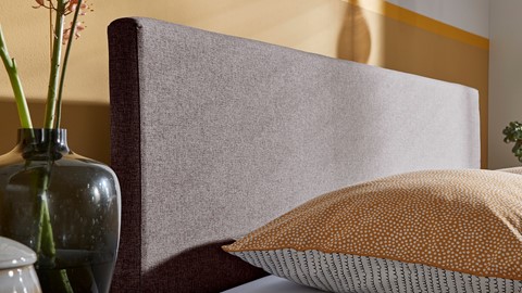 Boxspring Viggo vlak met gestoffeerd matras, oakland grijs
