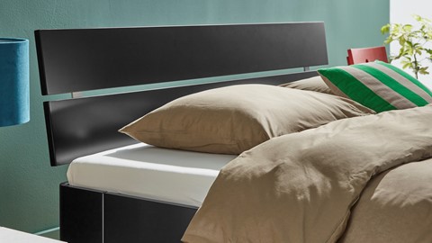 Bed Fresh met hoofdbord, zwart