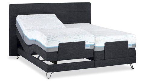 Boxspring Supreme Square verstelbaar met Slow Motion 2 matras, lava