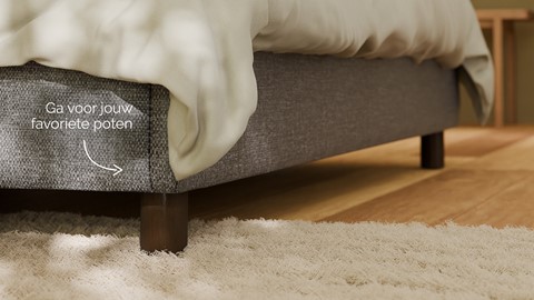 Bed Amber linen touch, dark grey