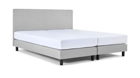 Boxspring Cisano vlak met Easy Pocket matras, lichtgrijs