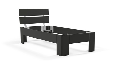 Bed Fresh met hoofdbord, zwart