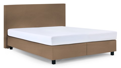 Boxspring Autentik Tunn met B Bright Platinum 200 matras, caramel