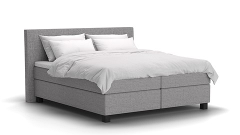 Boxspring Autentik Tunn vlak met gestoffeerd matras, ash grey