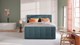 Boxspring Unik Varje vlak met Vildar Royal matras, teal