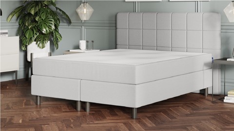 Boxspring Emma Deluxe Elegant vlak  met gestoffeerd matras, light grey