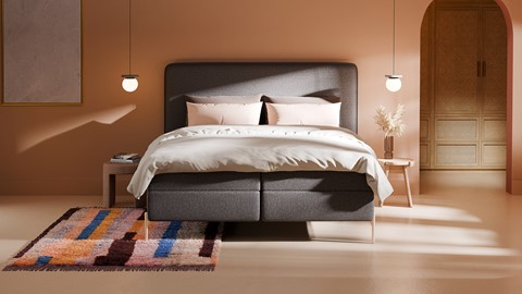 Boxspring Quartz - Linen touch, dark grey