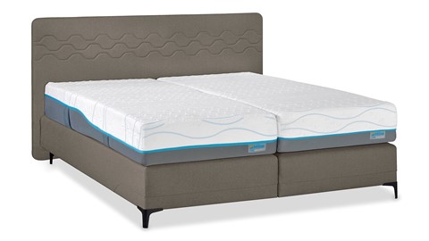 Boxspring Supreme Curves vlak met Slow Motion 2 matras, taupe