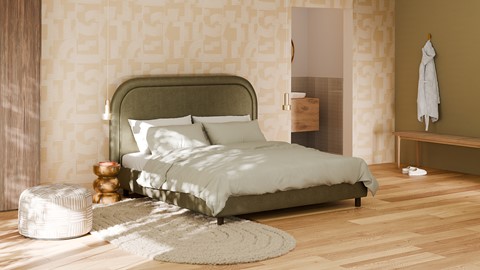 Bed Amber velvet glow, dark green