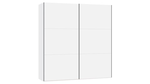 Schuifdeurkast Kixx, volledig met houten deuren, wit