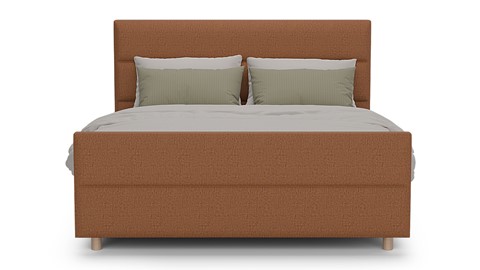 Boxspring Mica soft touch verstelbaar met gestoffeerd matras, terracotta