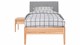 Bed Sky beuken met hoofdbord stof en poot hout, beuken stof basalt