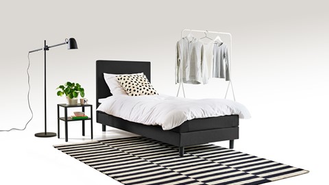 Box Ambra vlak met gestoffeerd matras, dark grey