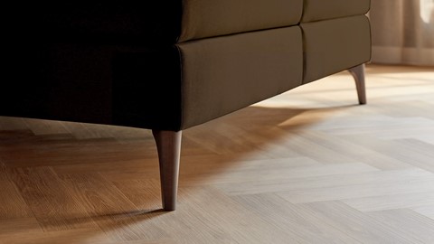 Boxspring Attraktiv Lykka vlak met gestoffeerd matras, cappuccino