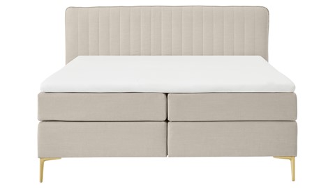 Boxspring Ruby vlak met gestoffeerd matras, natural