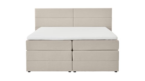 Opbergboxspring Pearl vlak met gestoffeerd matras, natural