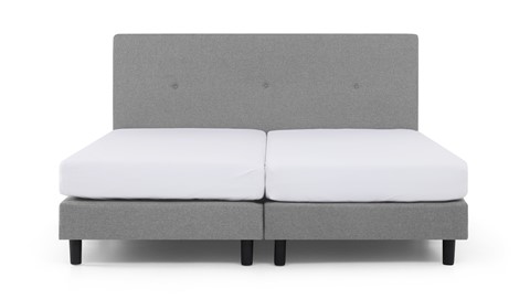 Boxspring Invito vlak met Bridge matras, lichtgrijs