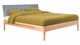 Bed Sky beuken met hoofdbord gecapitonneerd en poot hout, beuk stof basalt