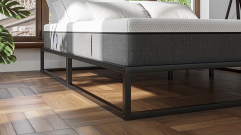 Emma Metal bed met Emma O2 medium matras, zwart