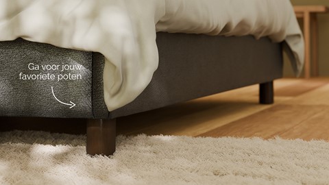 Bed Amber velvet glow, dark grey