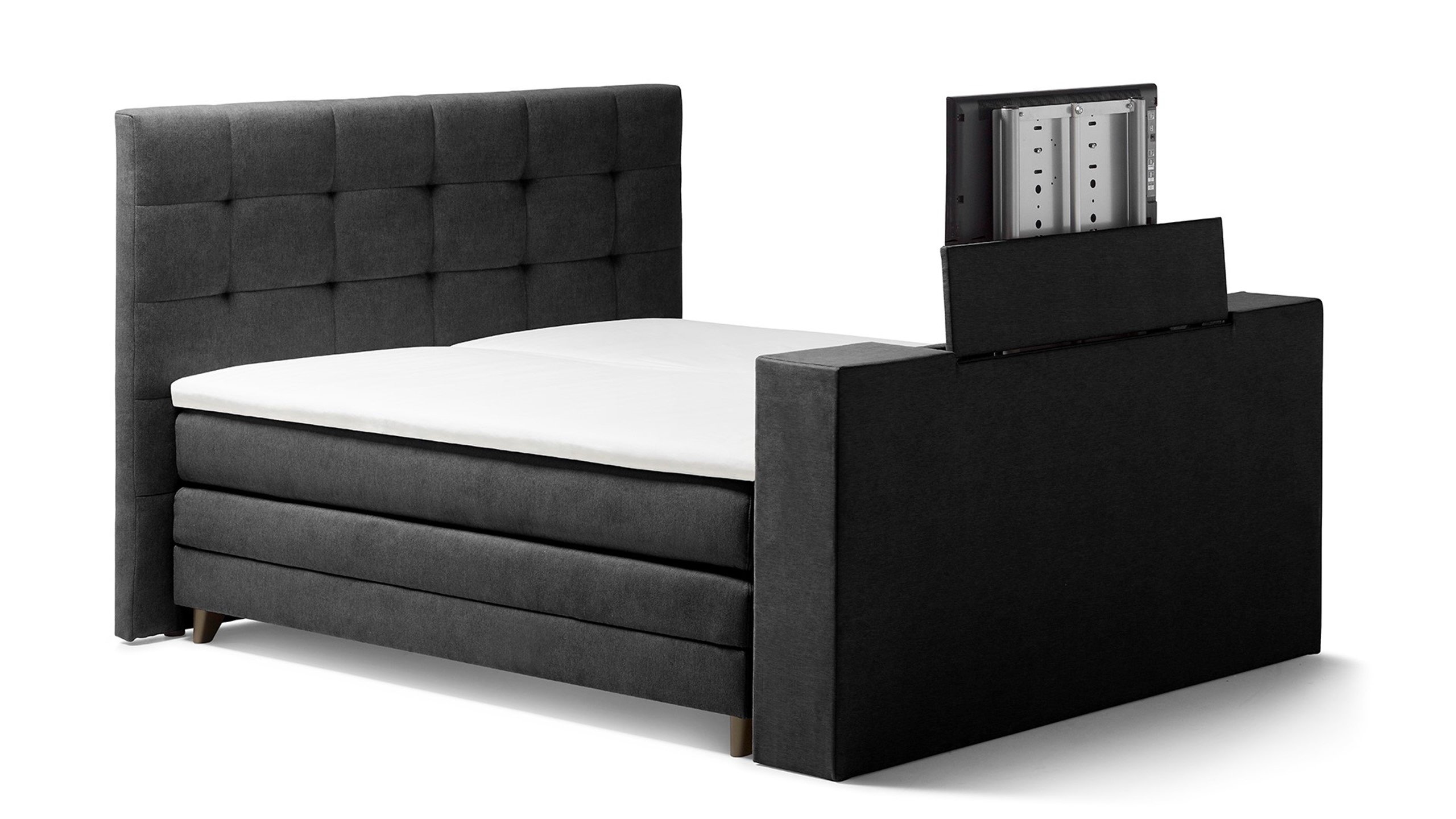 boxspring Unik Varje verstelbaar met gestoffeerd matras en voetbord met