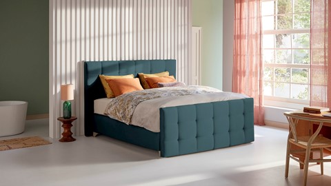 Boxspring Unik Varje vlak met Vildar Royal matras, teal