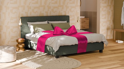 Boxspring Autentik Tunn met B Bright Platinum 200 matras, green