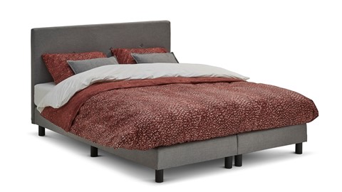 Boxspring Invito vlak met Bridge matras, lichtgrijs