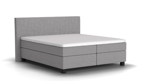 Boxspring Autentik Tunn vlak met gestoffeerd matras, ash grey