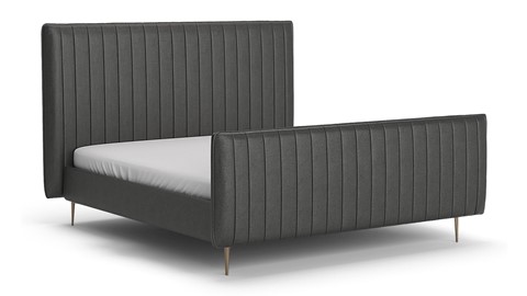 Bed Ruby velvet glow, dark grey