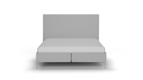 Boxspring Emerald vlak met Silver Pocket Deluxe Foam matras, light grey