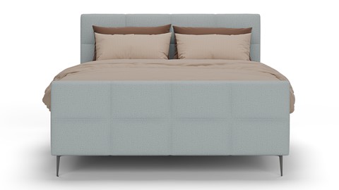 Boxspring Crystal soft touch met gestoffeerd matras, light blue