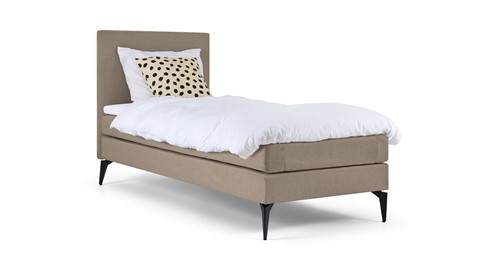 Boxspring Cisano vlak met gestoffeerd matras, taupe