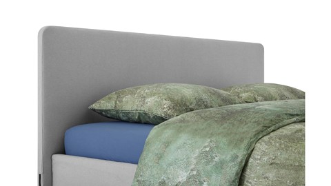 Bed Bädd Skönn met Bossflex 400 vlak en gestoffeerd matras, etna light grey