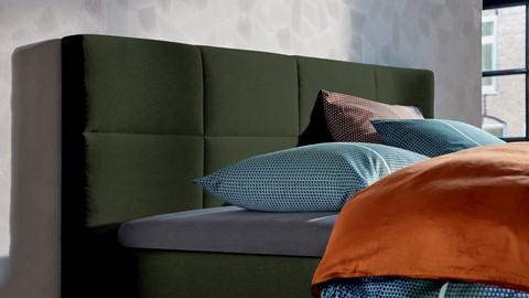 Boxspring Attraktiv Trendik vlak met gestoffeerd matras, green