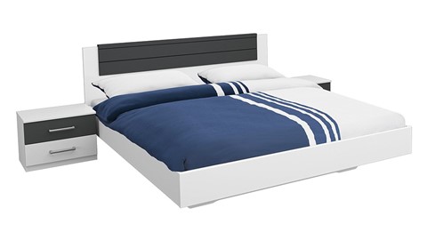 Bed Burgos, alpine wit/grijs
