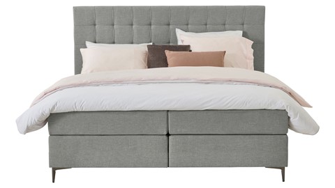 Boxspring Jade vlak met gestoffeerd matras, grey