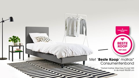 Box Ambra vlak met Easy Pocket 300 matras, light grey