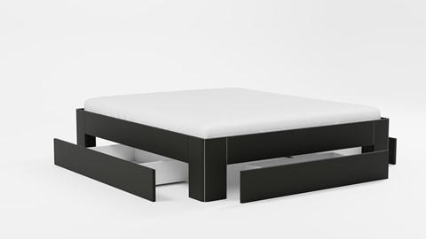 Bed Fresh 500 met 3 opbergladen, zwart